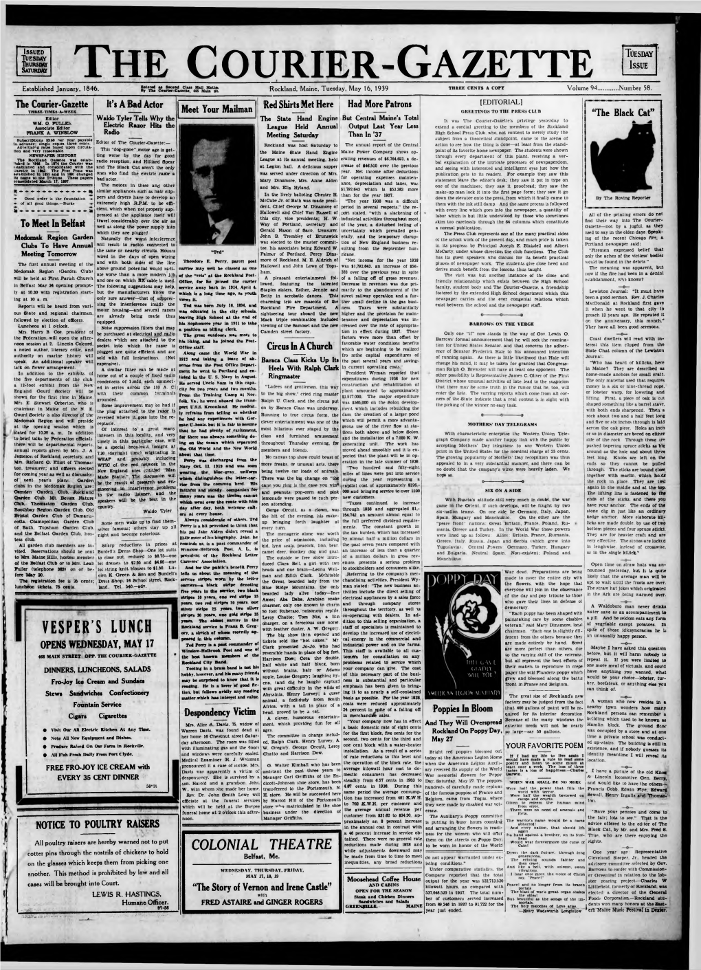 Courier Gazette : May 16, 1939