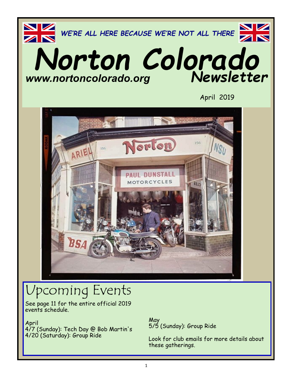 Norton Colorado 2019 Event Schedule Please Check This out and Feel Free to Contact Eric Bergman to Suggest More Ideas Or to Volunteer to Host an Event