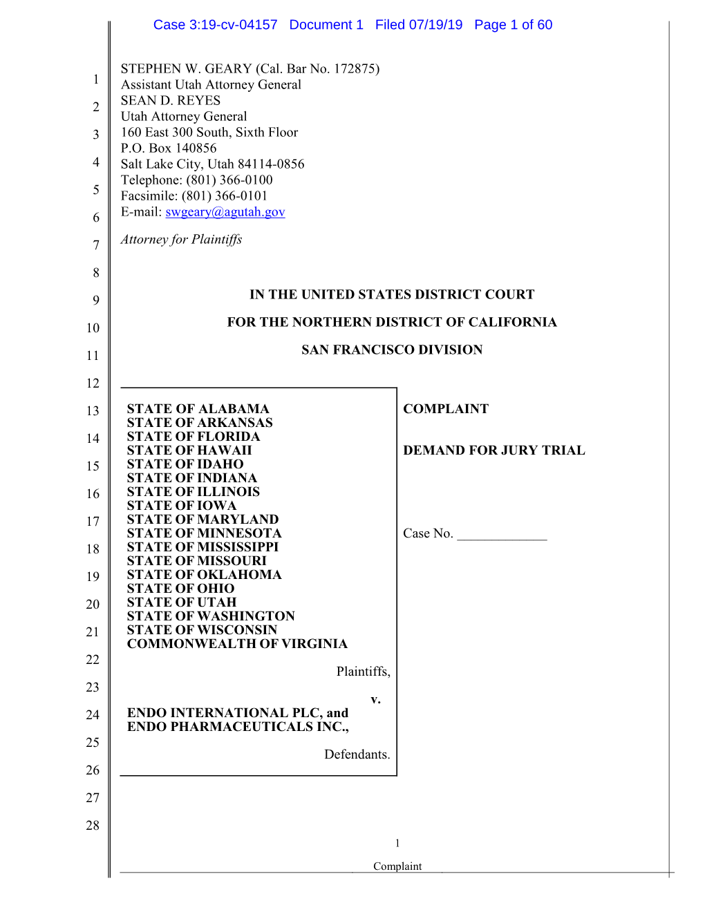 Alabama Et Al. V. Endo International (Lidoderm)