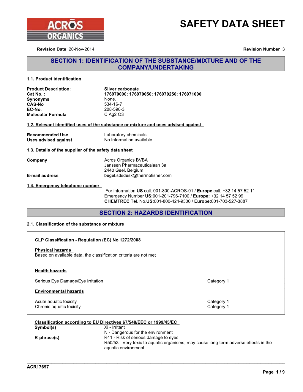 Safety Data Sheet