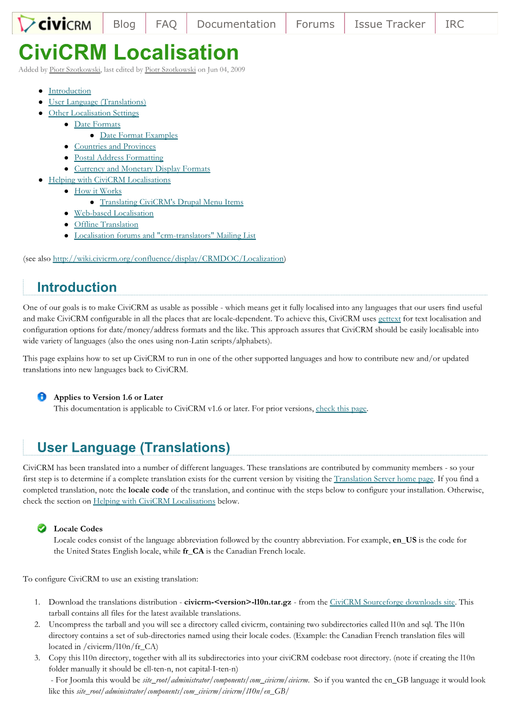 Civicrm Localization