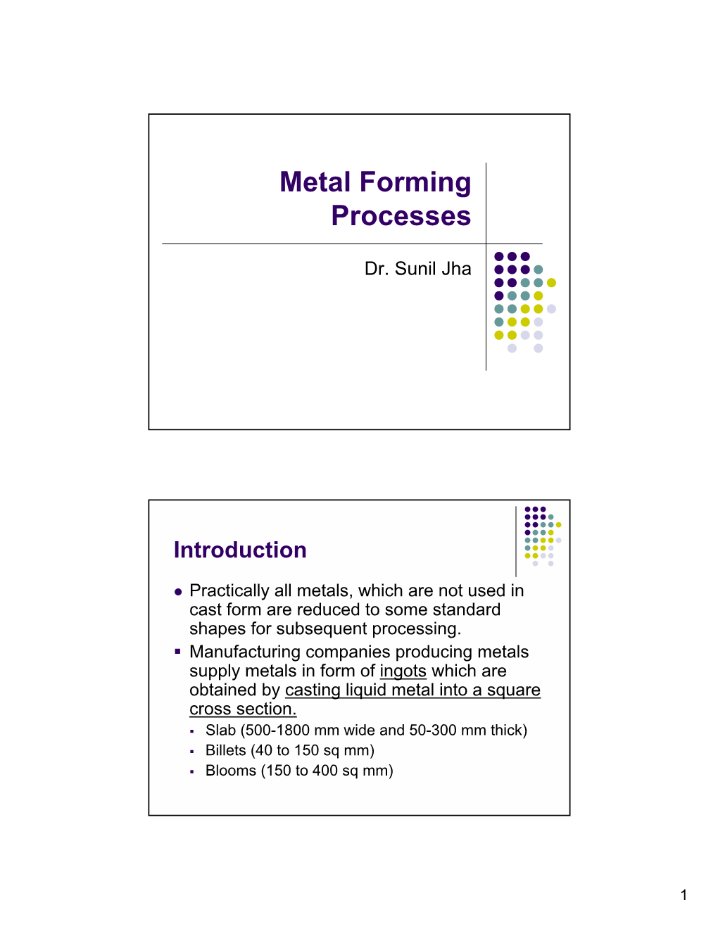 Metal Forming Processes