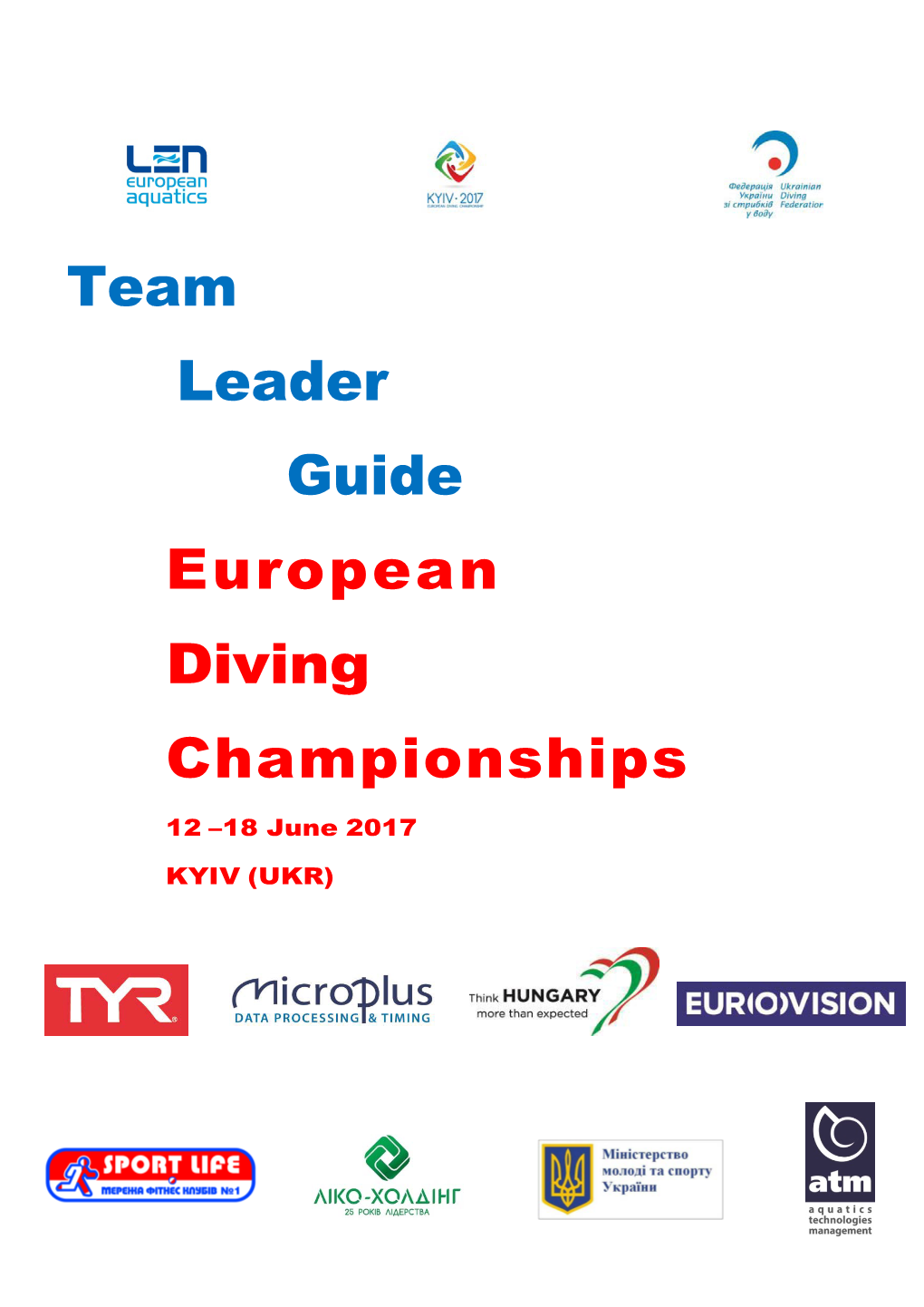 Team Leader Guide European Diving Championships