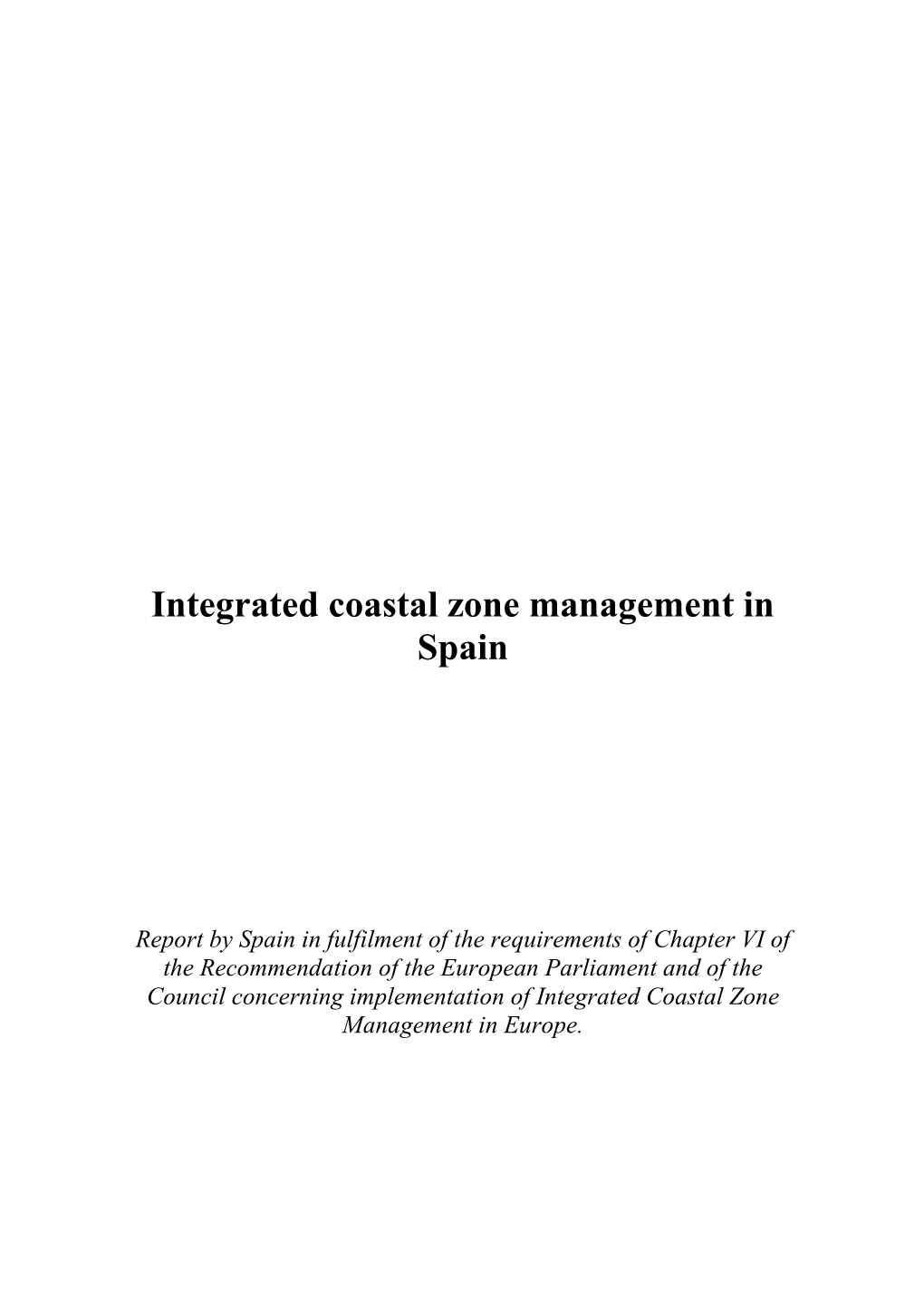 Integrated Coastal Zone Management in Spain