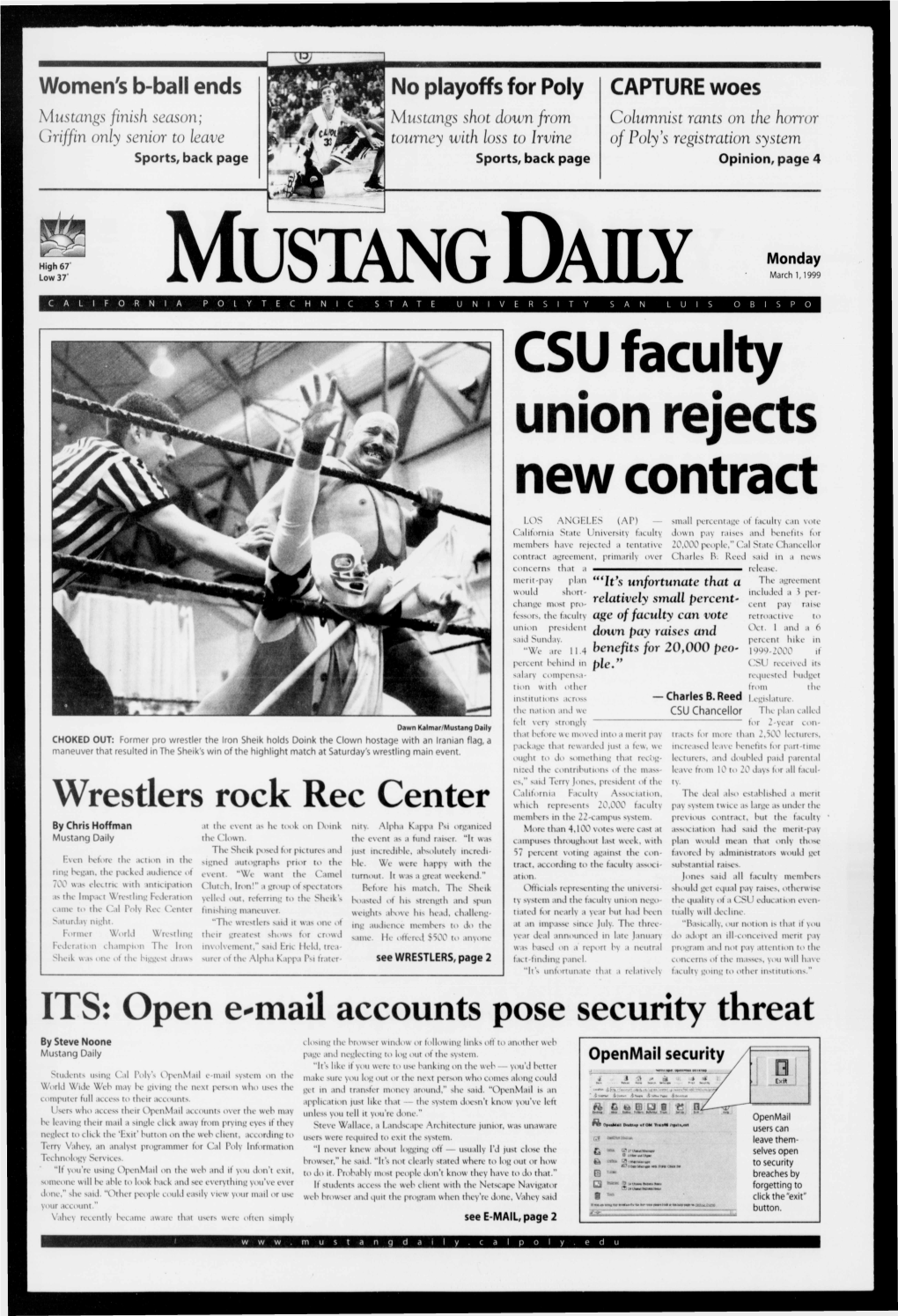 Wrestlers Rock Rec Center Which Represents 20,000 Faculty Pay System Twice As L.Irye .Is Under the Memlx'rs in the 22-Campus System