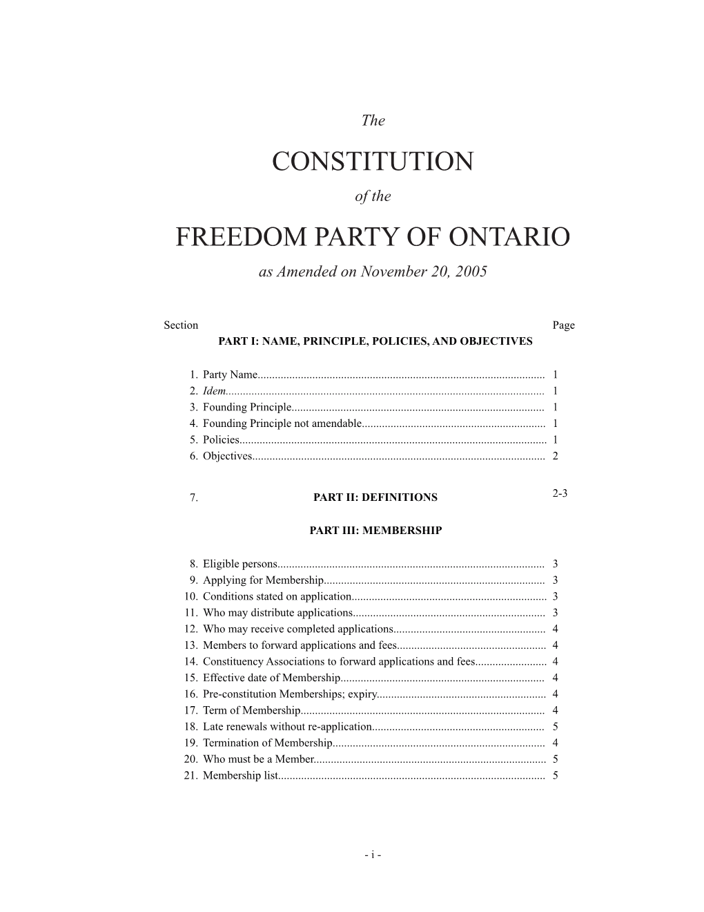 Constitution Freedom Party of Ontario
