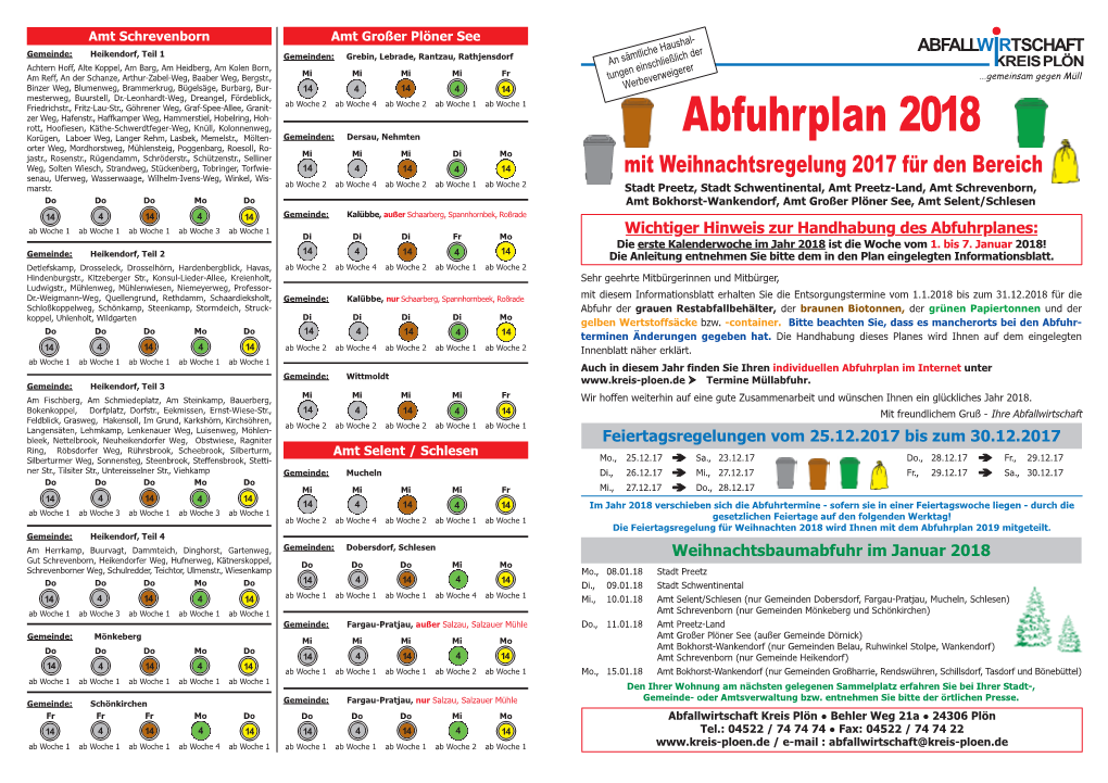 Abfuhrplan 2018