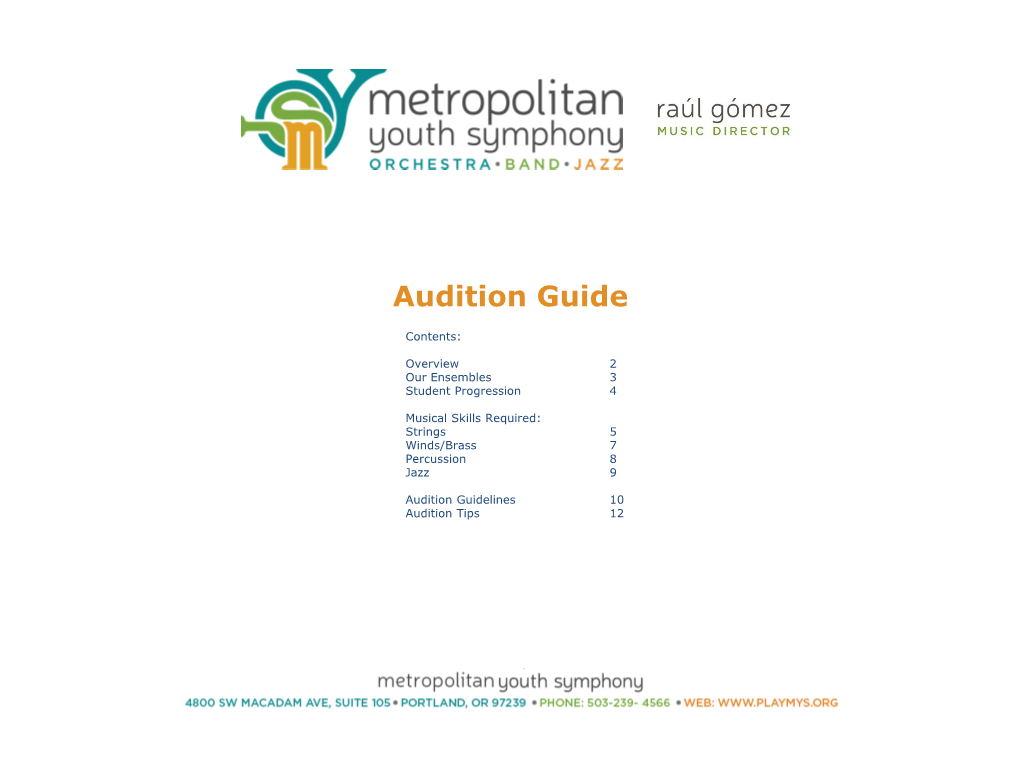 Audition Guide