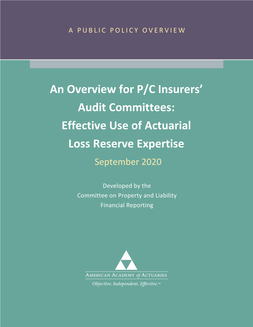 An Overview for P/C Insurers' Audit Committees