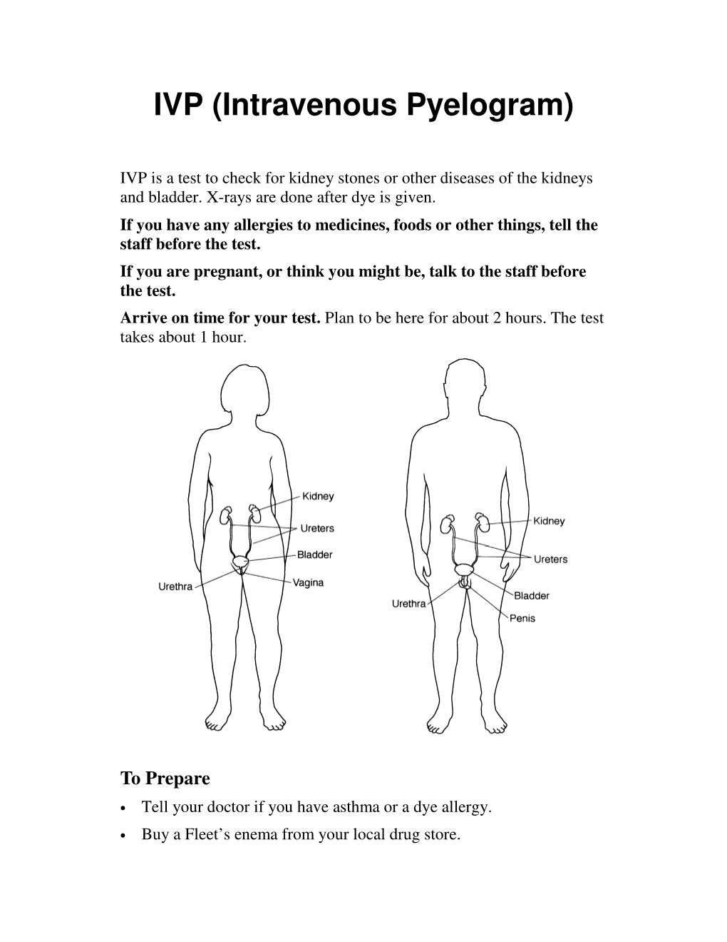 IVP (Intravenous Pyelogram)