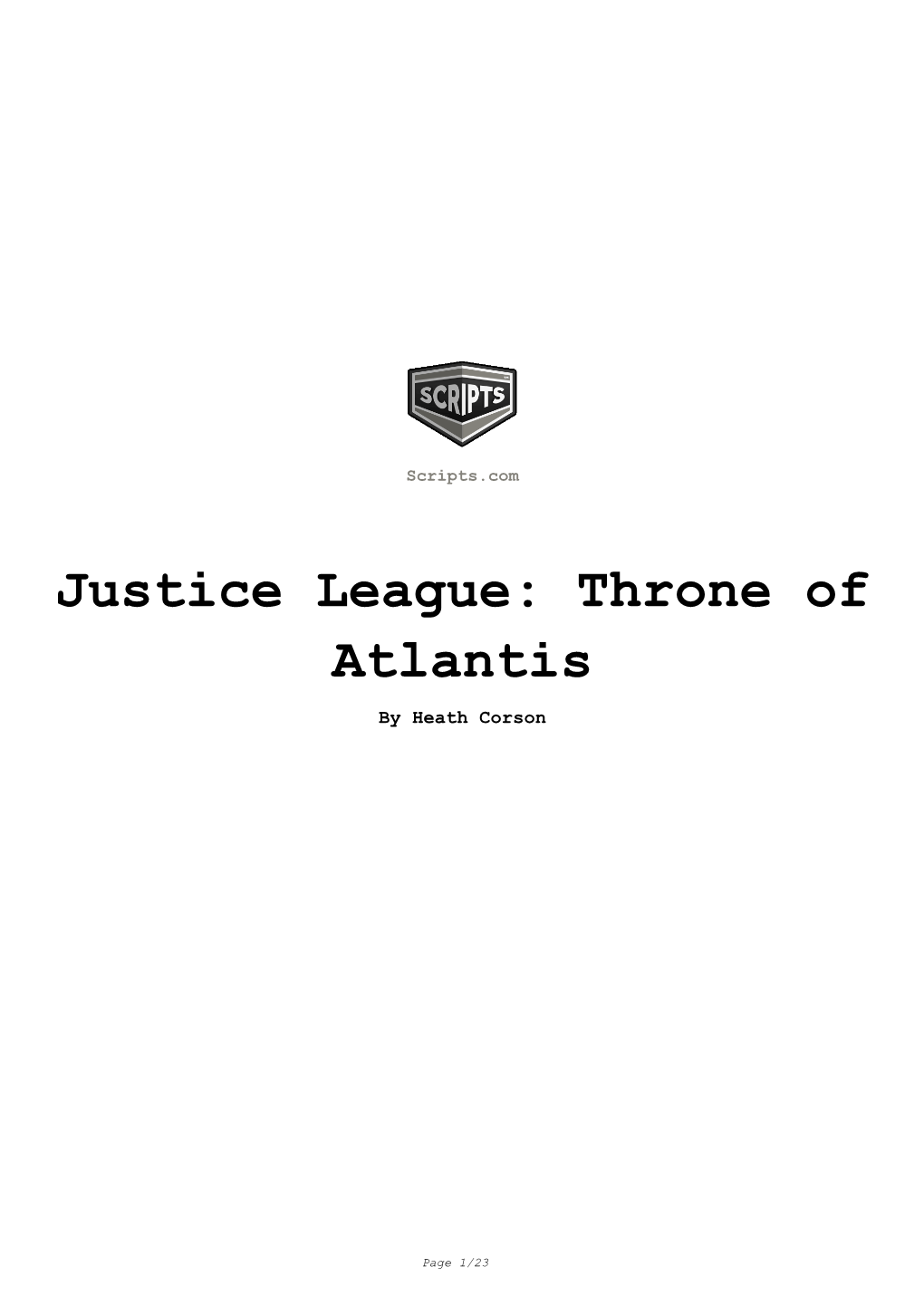 Justice League: Throne of Atlantis