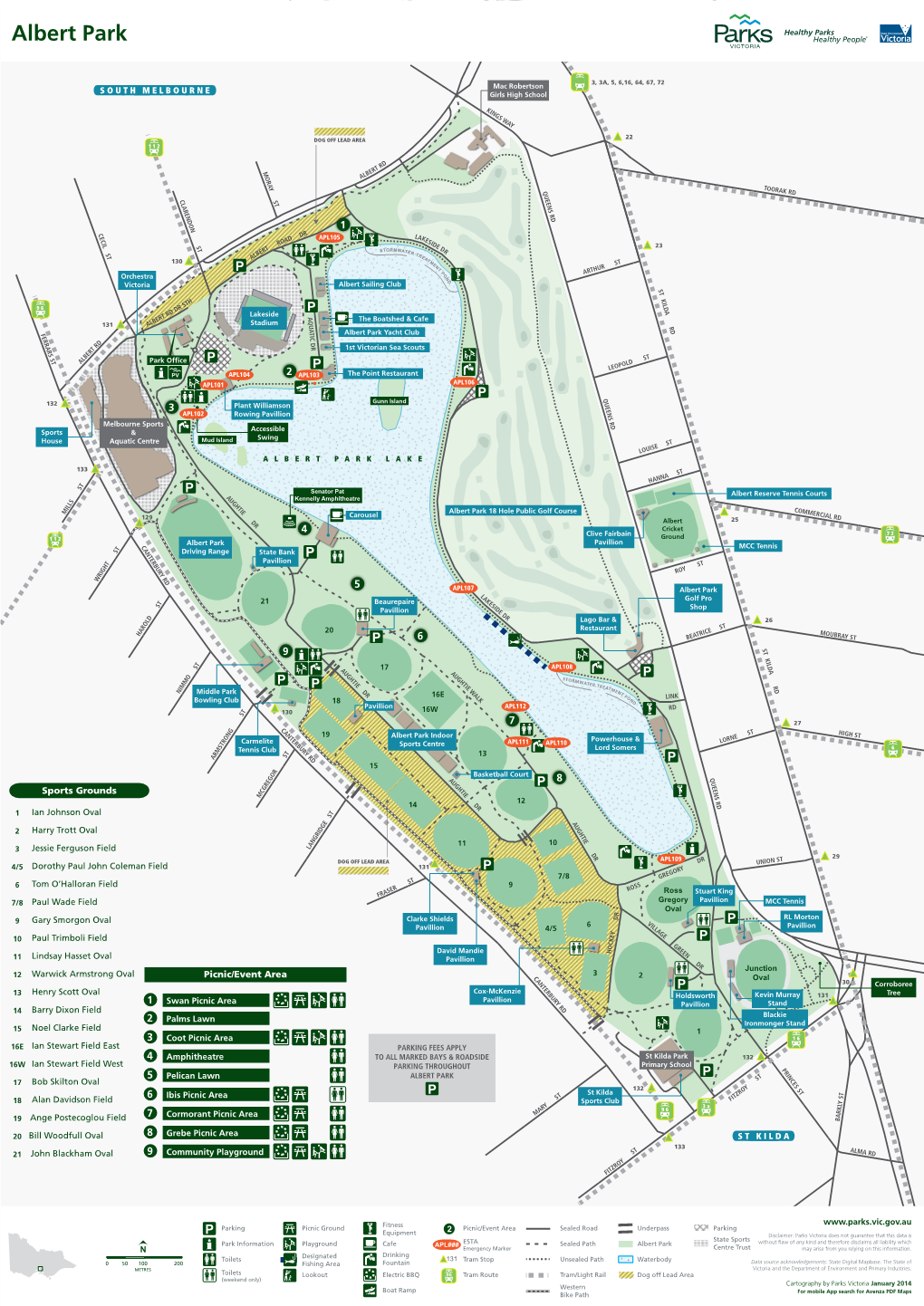 Map of Albert Park