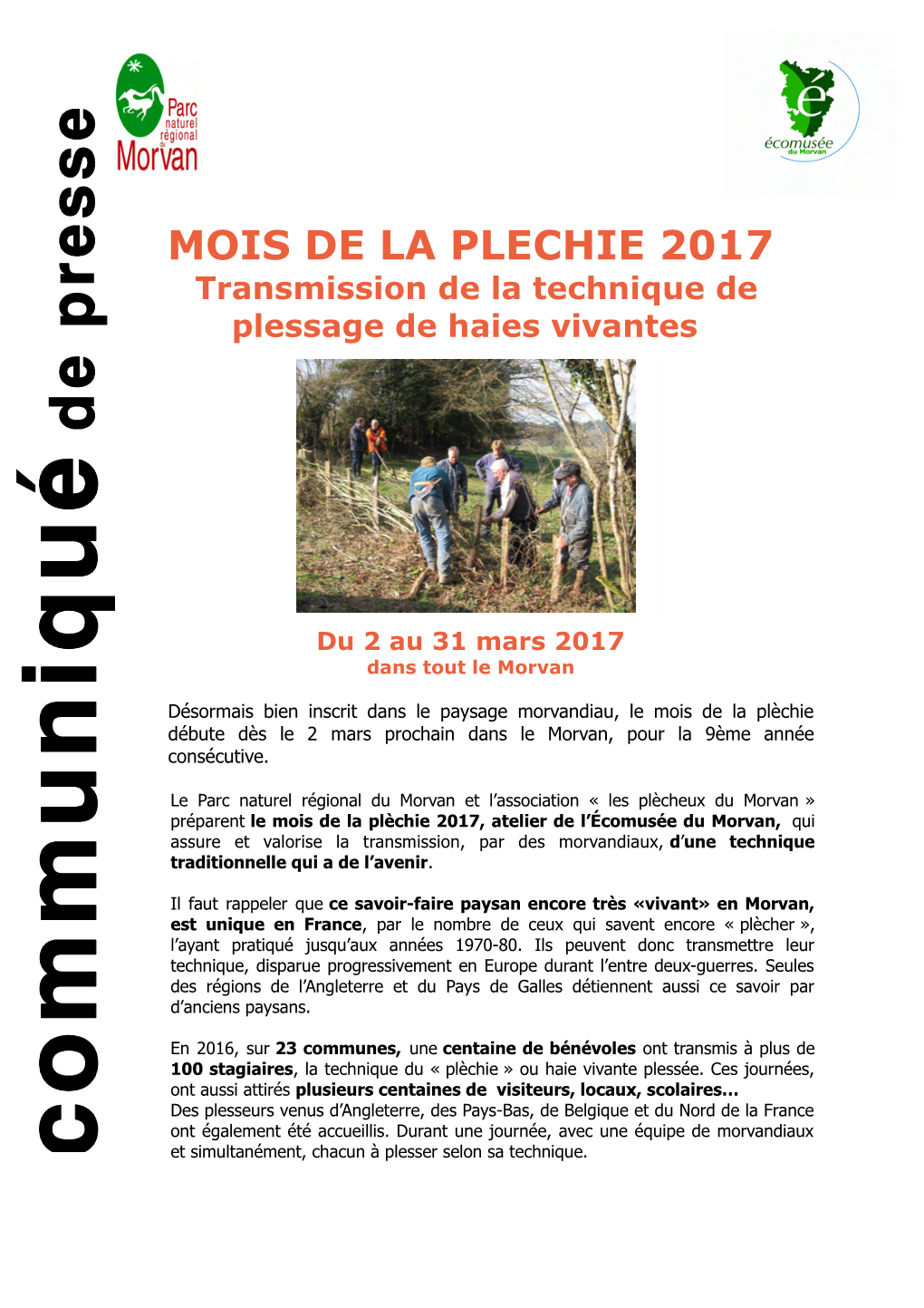 Mois De La Pléchie/Communiqué