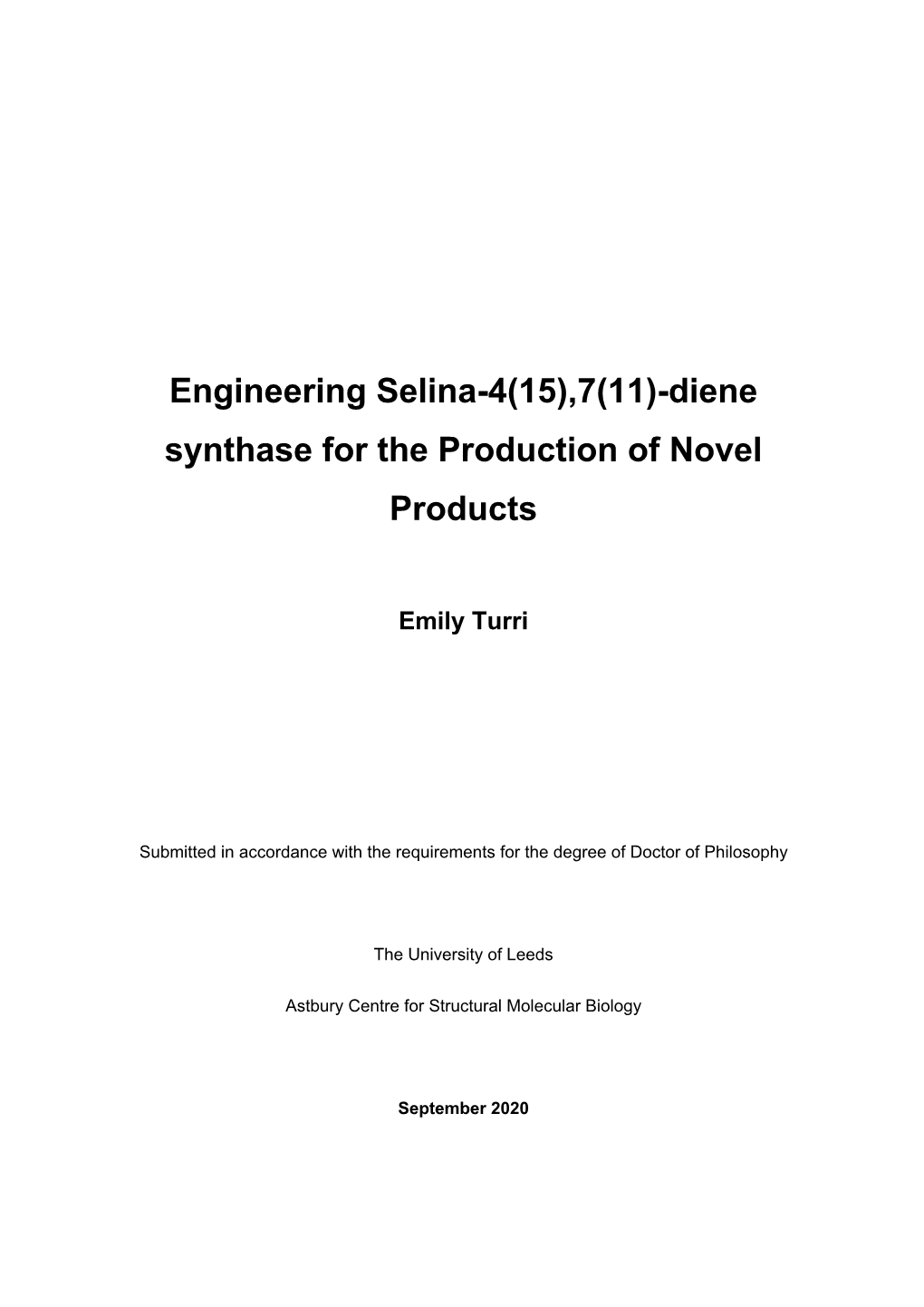 Diene Synthase for the Production of Novel Products