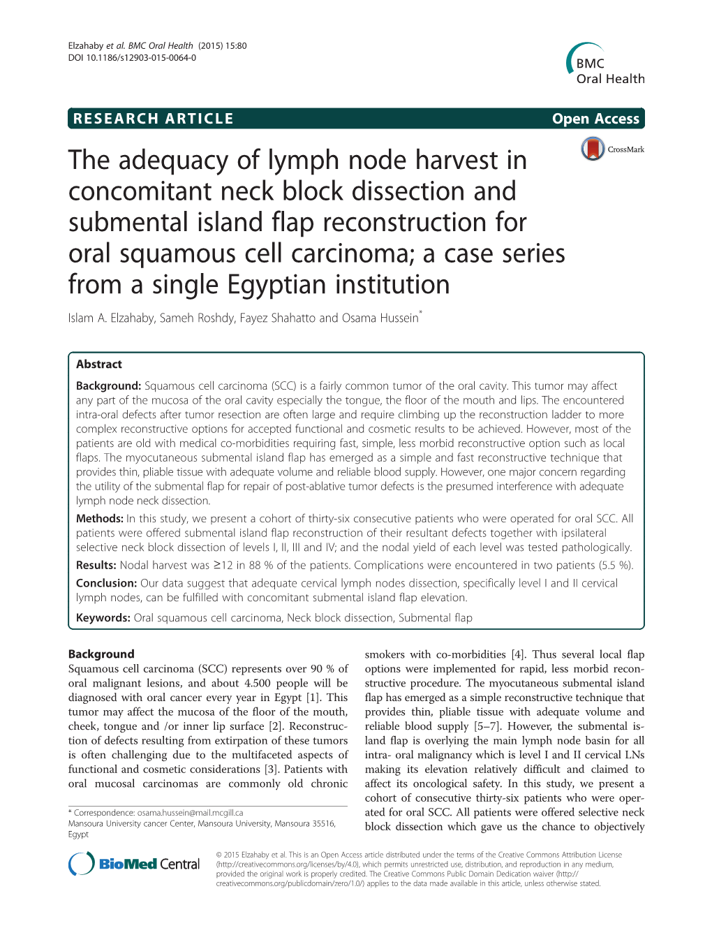 The Adequacy of Lymph Node Harvest in Concomitant Neck Block