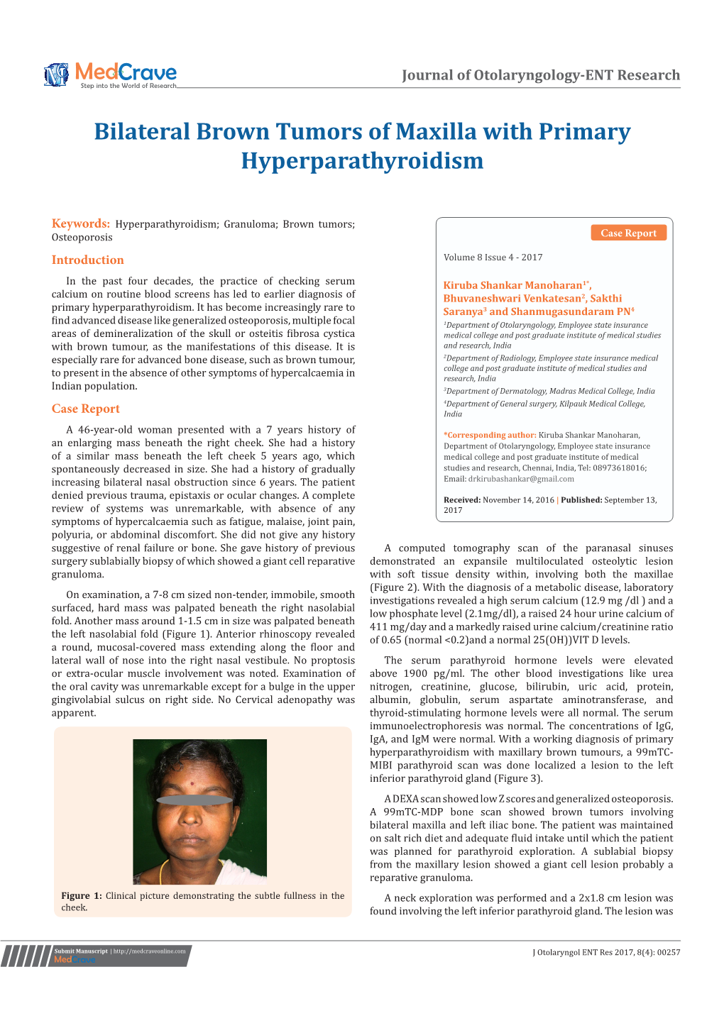 Bilateral Brown Tumors of Maxilla with Primary Hyperparathyroidism
