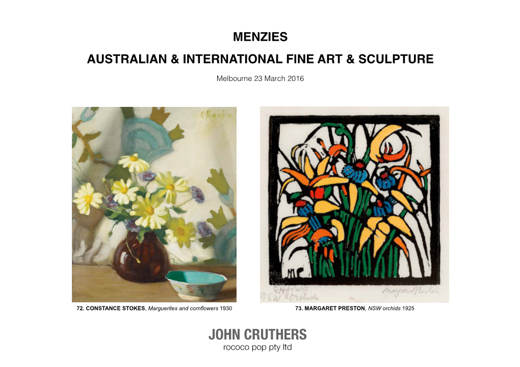 Menzies Australian & International Fine Art & Sculpture