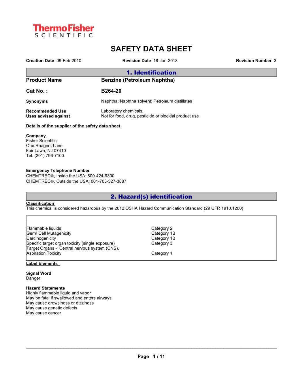 Safety Data Sheet