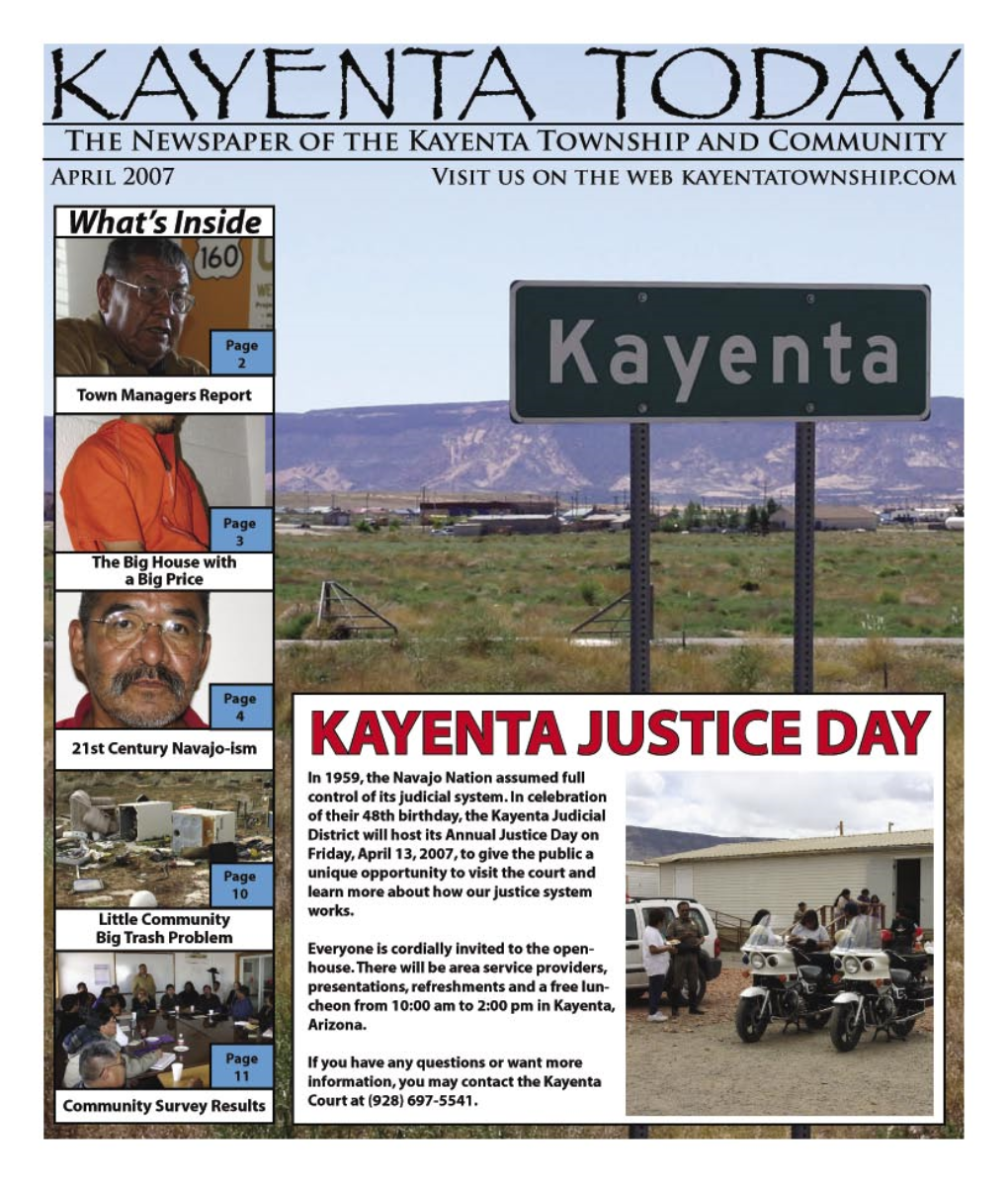 April, 28 at the Kayenta Enough to Fund the Need for Public Town Hall