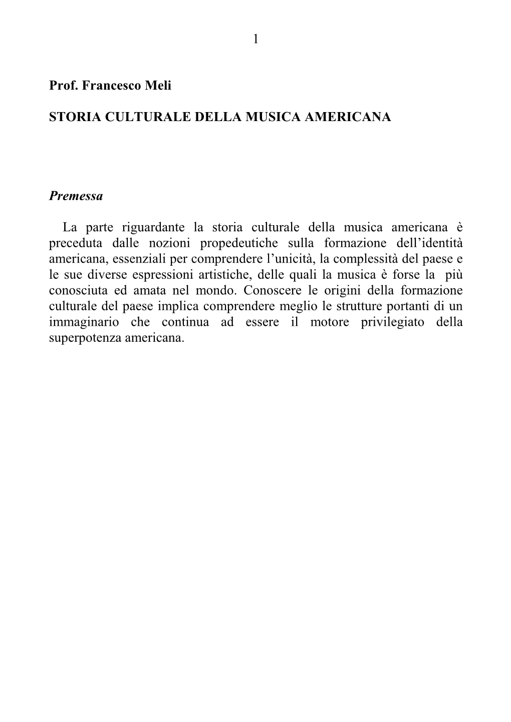 Storia Culturale Della Musica Americana