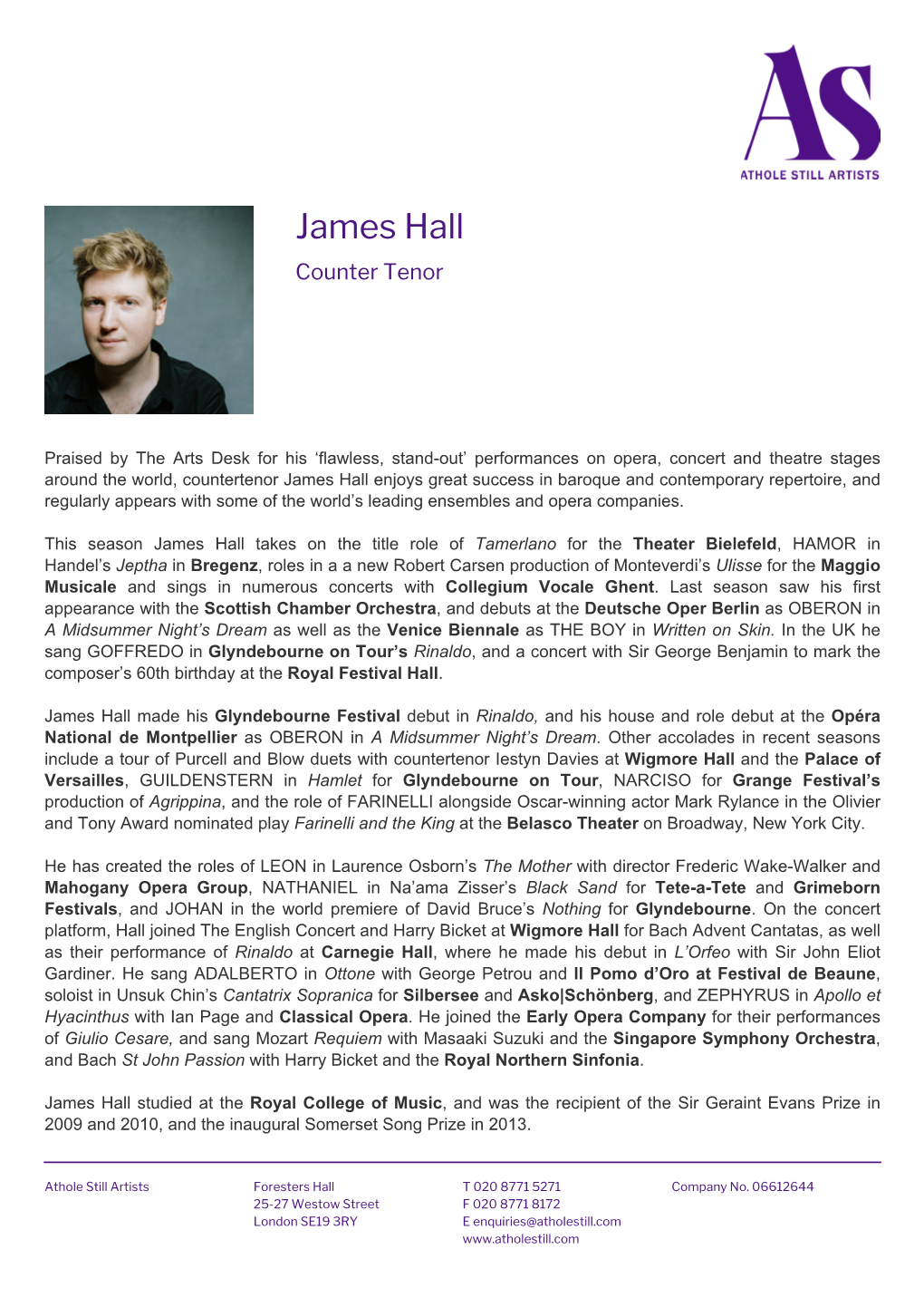 James Hall Counter Tenor