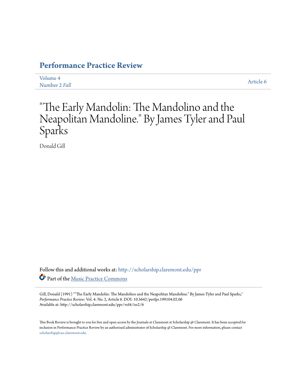 The Early Mandolin: the Mandolino and the Neapolitan Mandoline