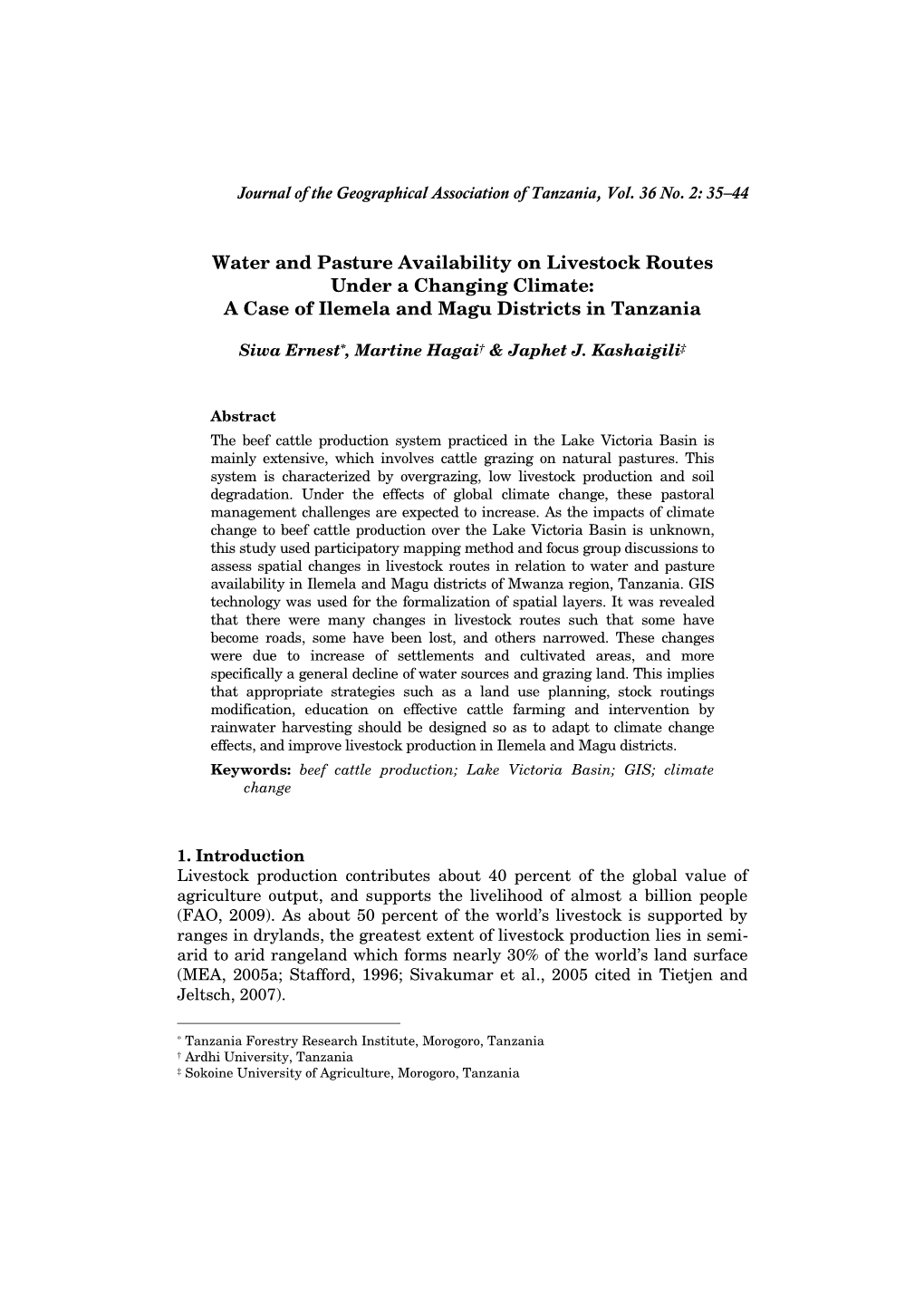 A Case of Ilemela and Magu Districts in Tanzania