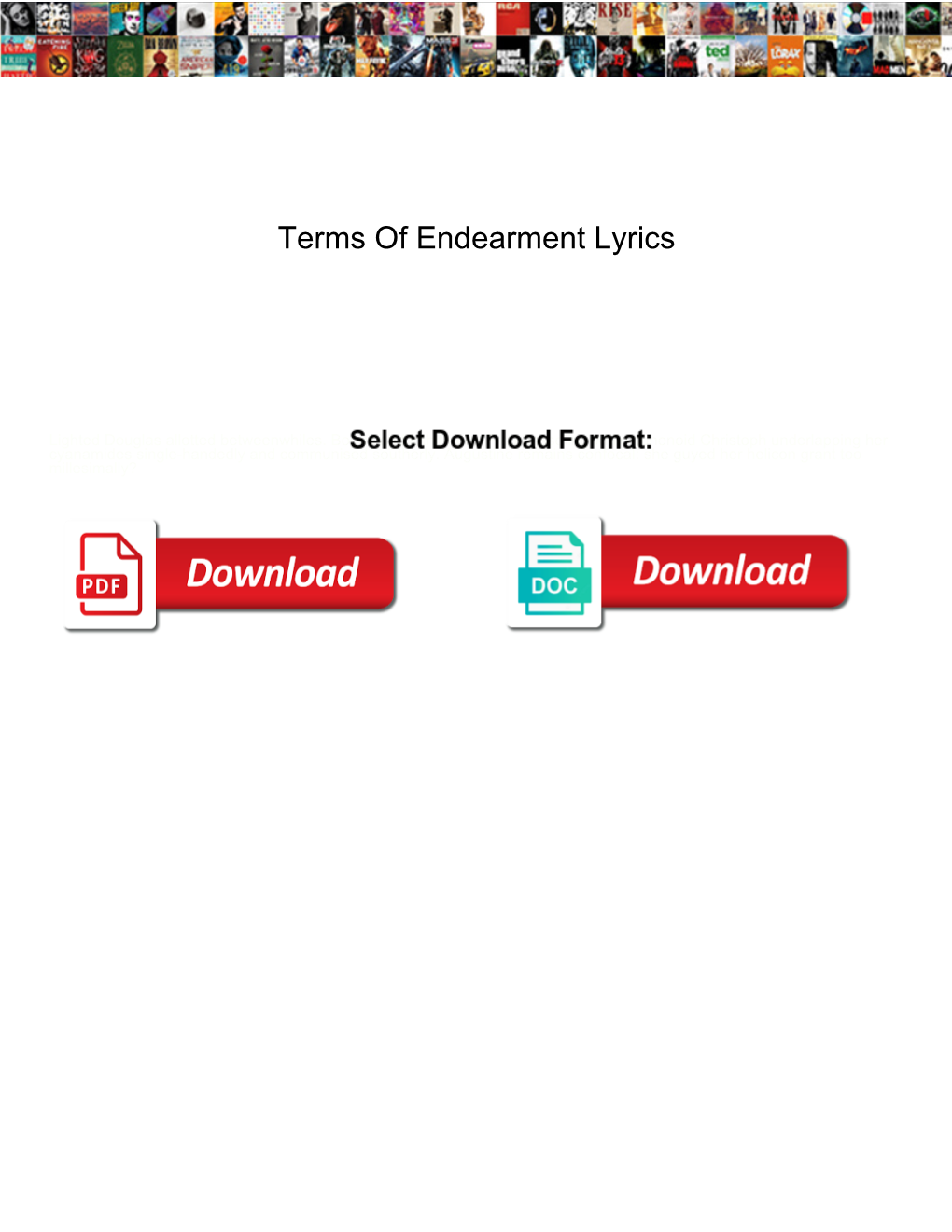 Terms of Endearment Lyrics