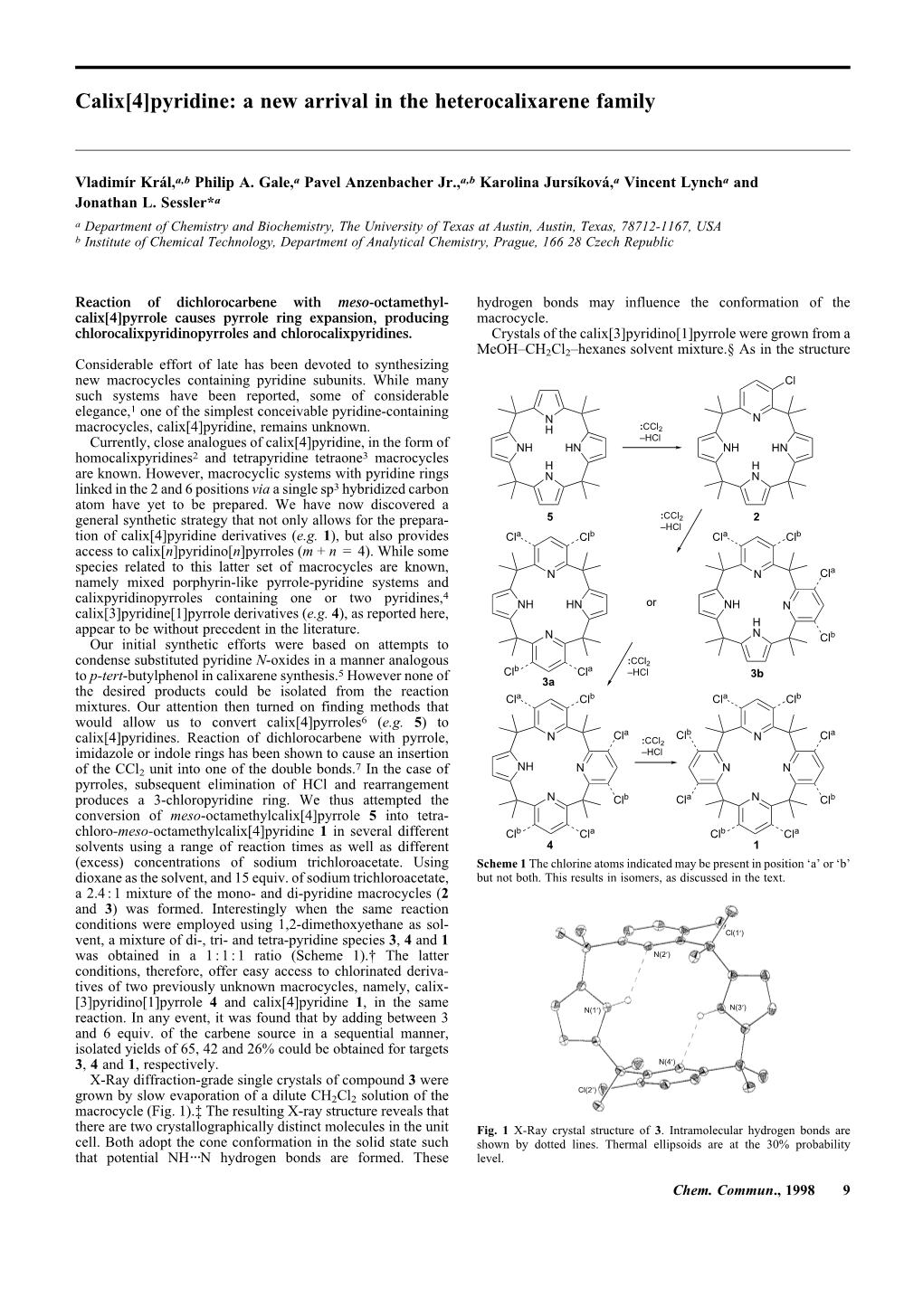 Pyridine: a New Arrival in the Heterocalixarene Family