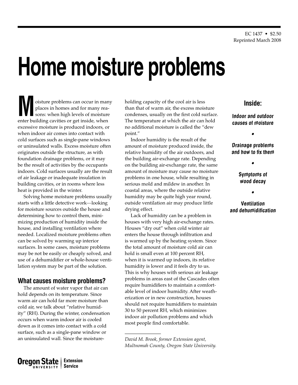 Moisture Problems Can Occur in Many