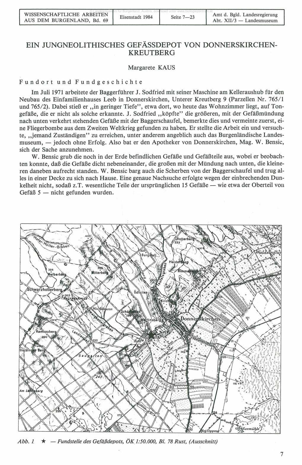 Ein Jungneolithisches Gefässdepot Von Donnerskirchen­ Kreutberg