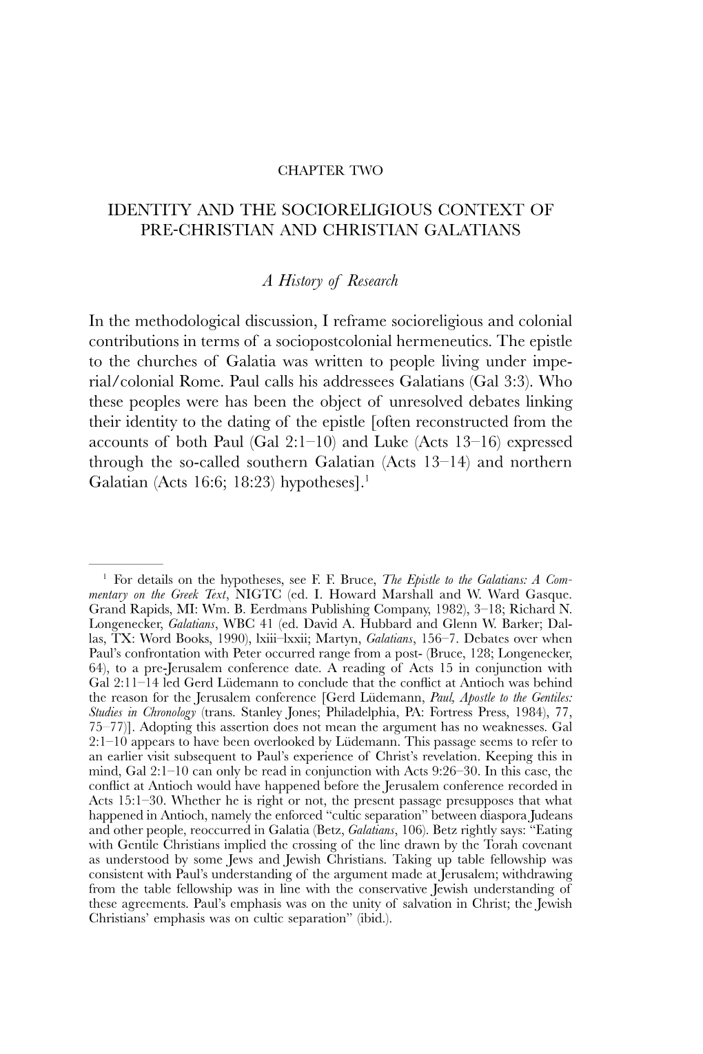 Identity and the Socioreligious Context of Pre-Christian and Christian Galatians