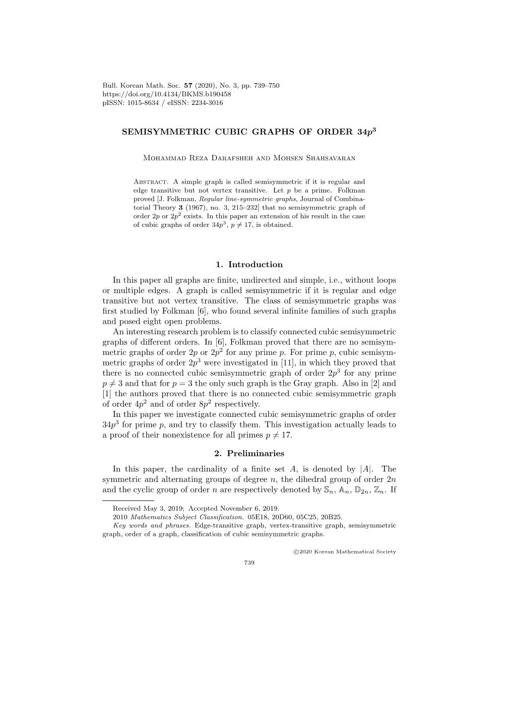 SEMISYMMETRIC CUBIC GRAPHS of ORDER 34P3