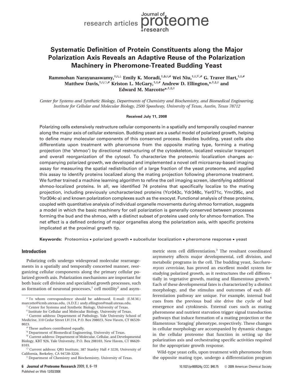 Systematic Definition of Protein Constituents Along the Major