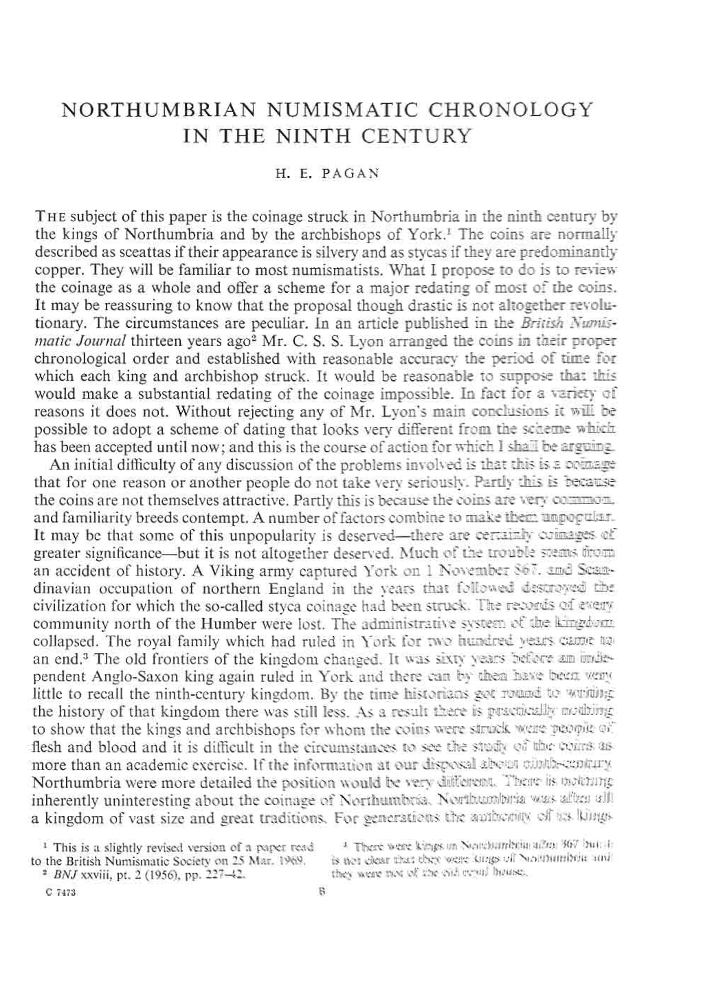 Northumbrian Numismatic Chronology in the Ninth Century