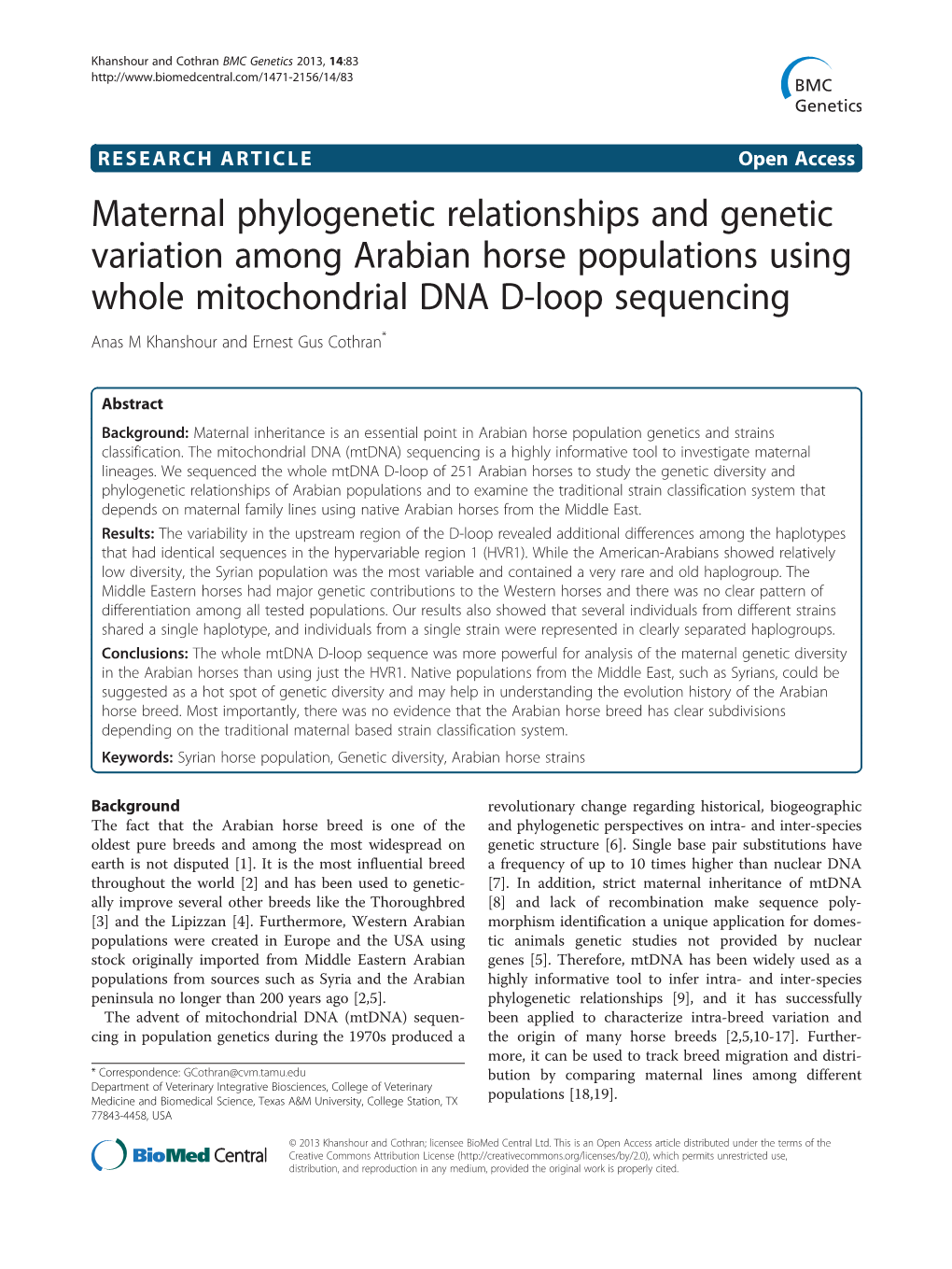 Maternal Phylogenetic Relationships and Genetic Variation Among