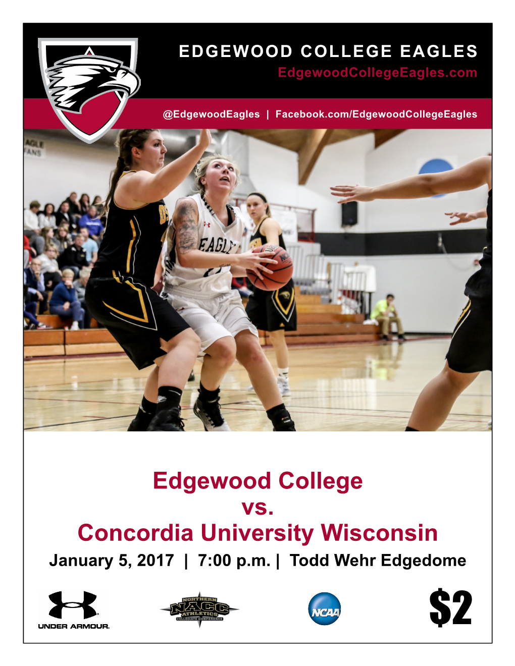 Edgewood College Vs. Concordia University Wisconsin January 5, 2017 | 7:00 P.M