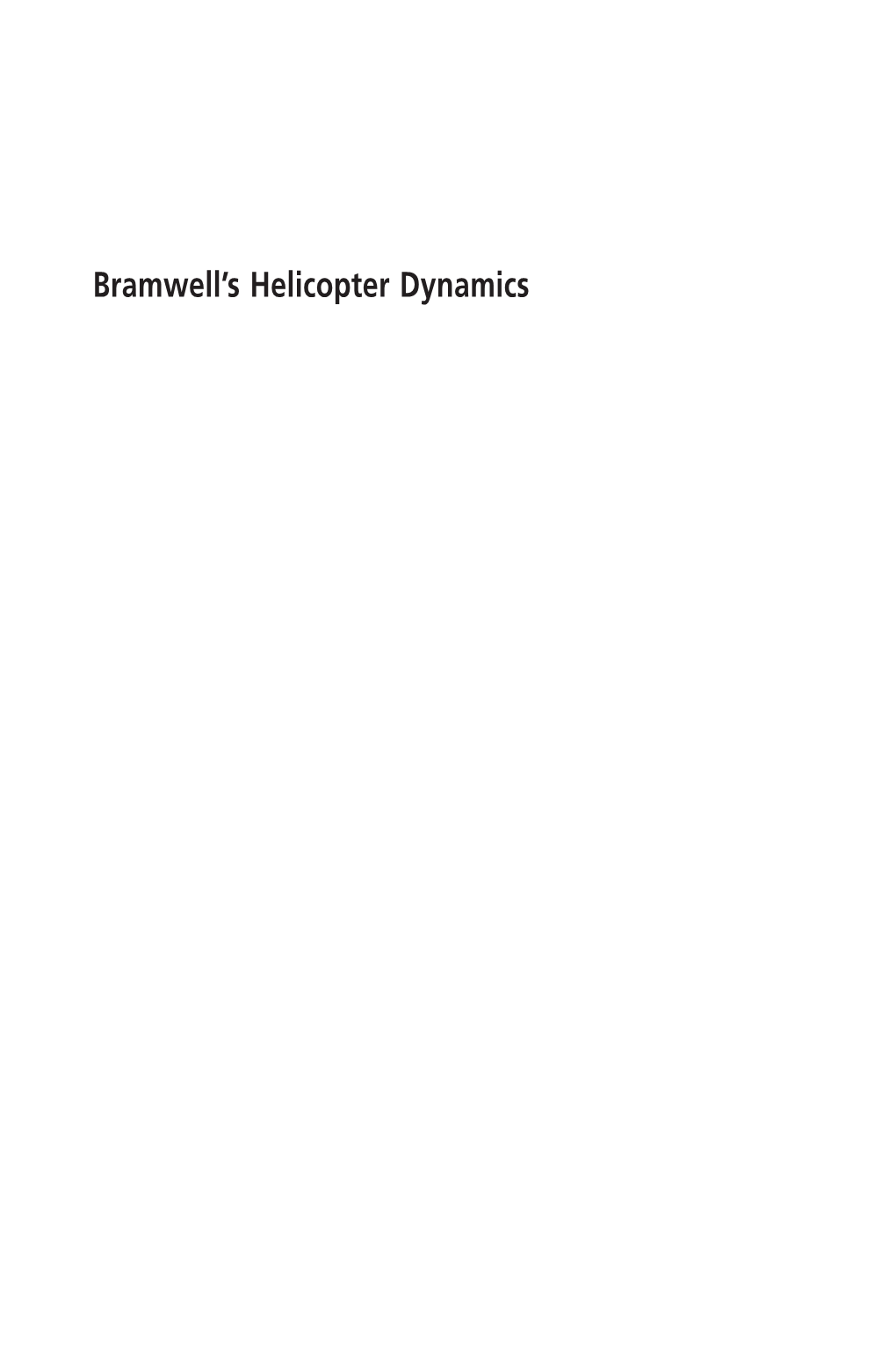 Bramwell's Helicopter Dynamics