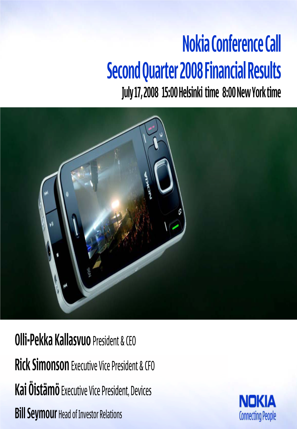 Nokia Conference Call Second Quarter 2006 Financian Results