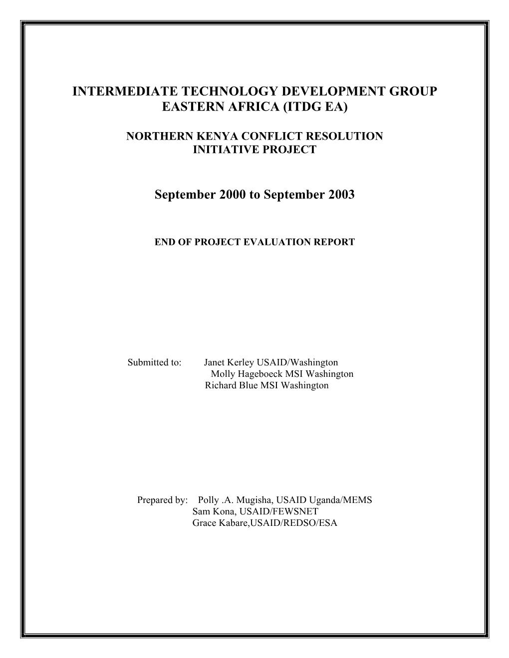 Intermediate Technology Development Group Eastern Africa (Itdg Ea)