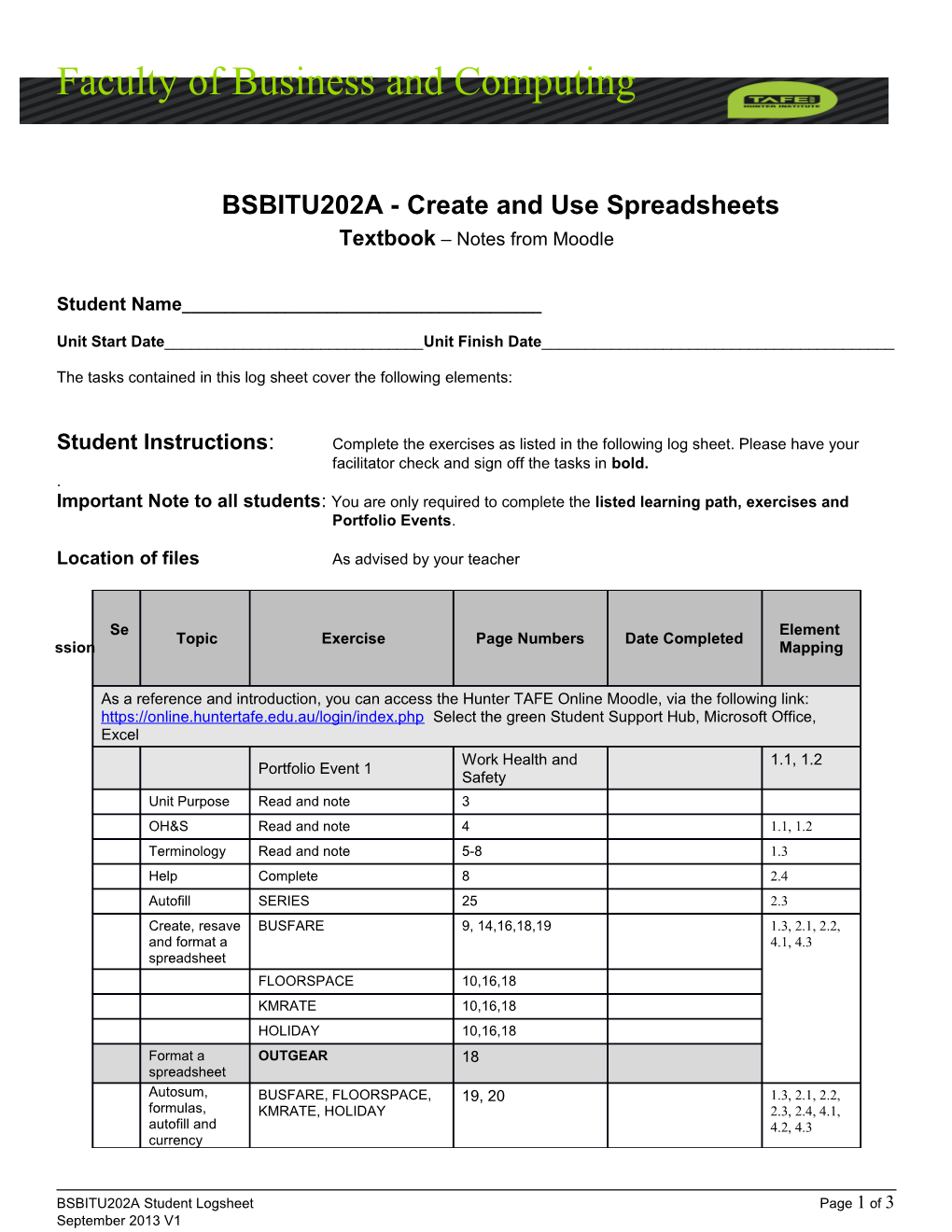 BSBITU202A - Create and Use Spreadsheets s1