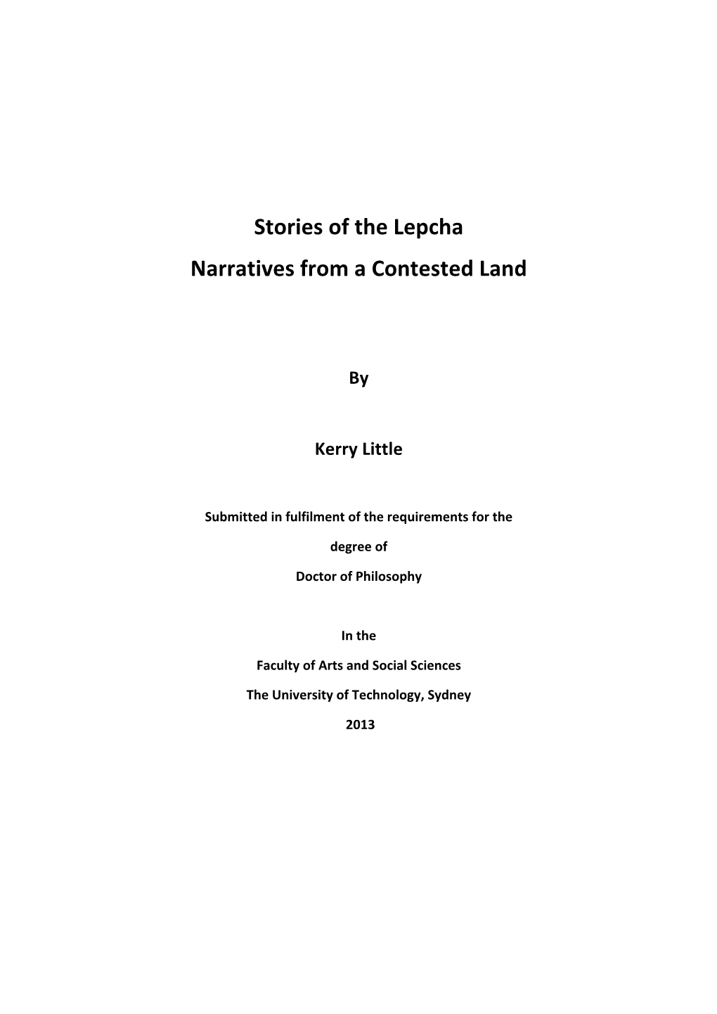 Stories of the Lepcha