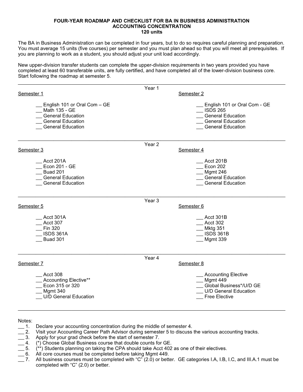 4-Yr Plan - Accounting