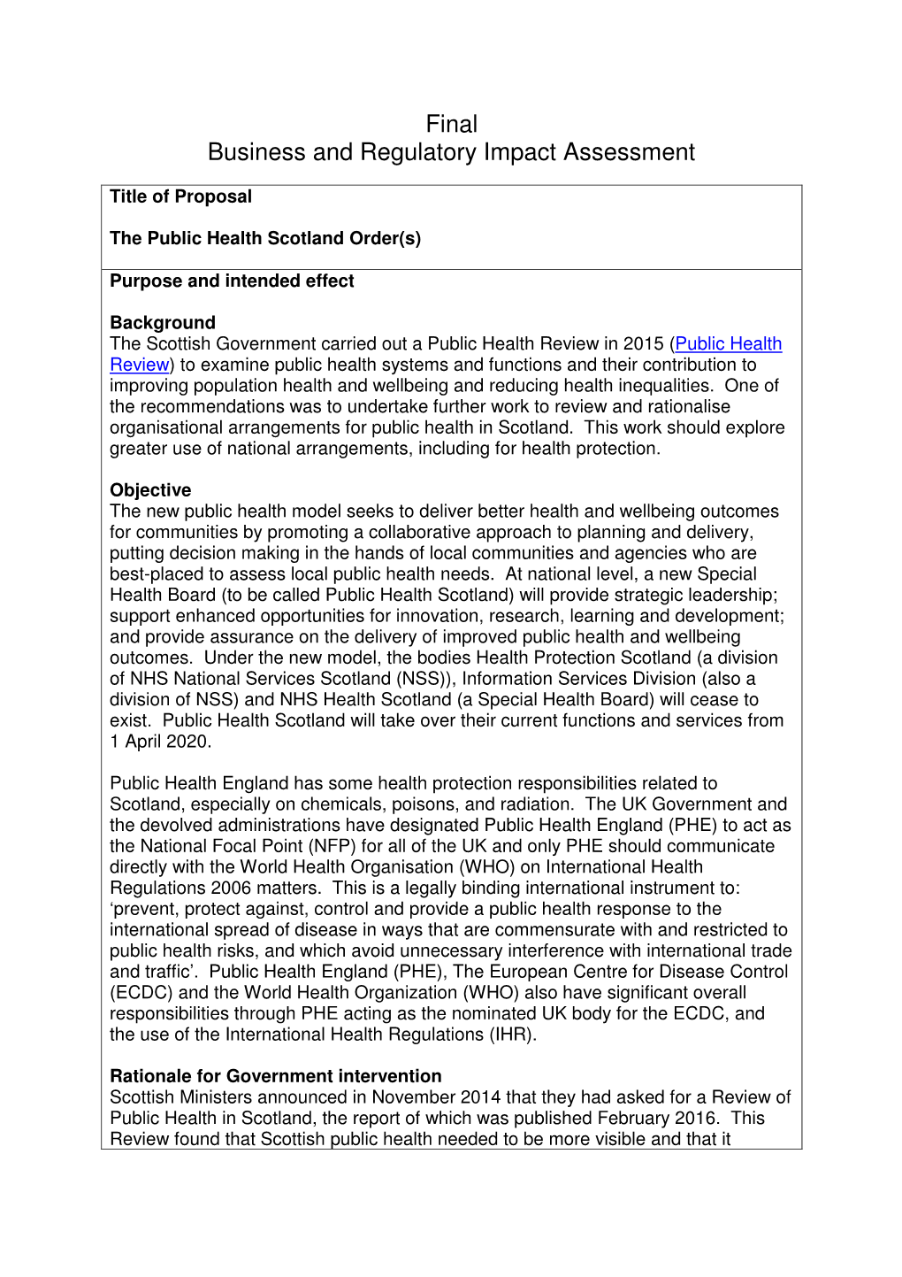 The Public Health Scotland Order 2019