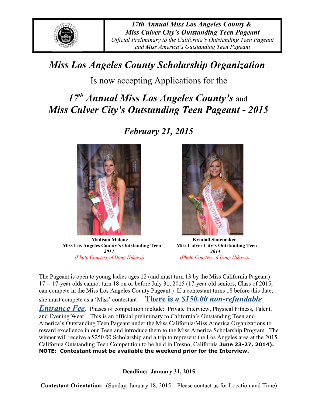 Miss Los Angeles County Scholarship Organization