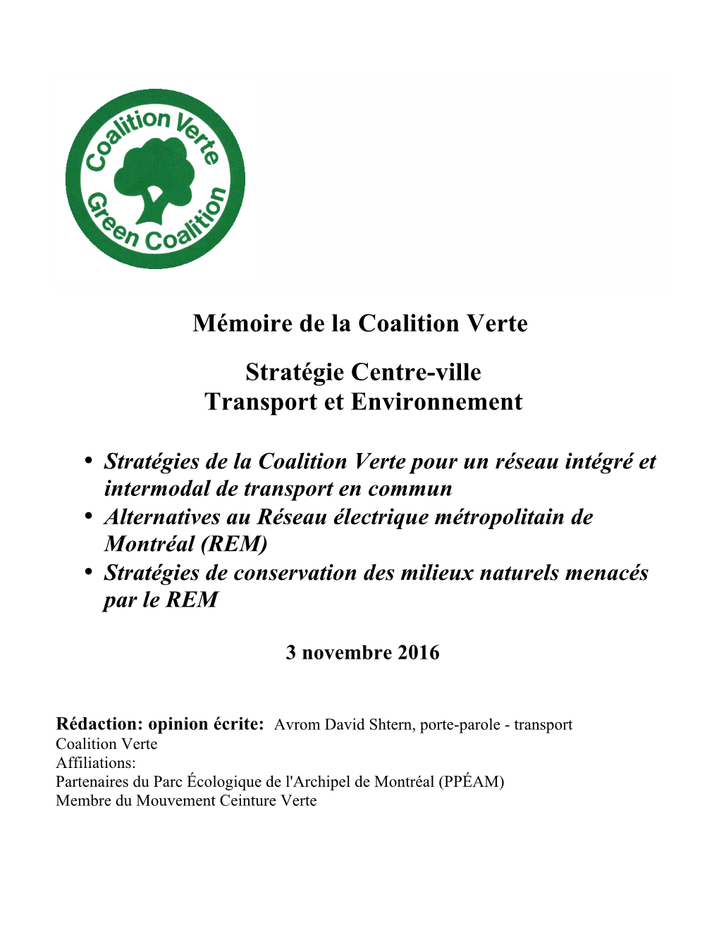 Coalition Verte Green Coalition