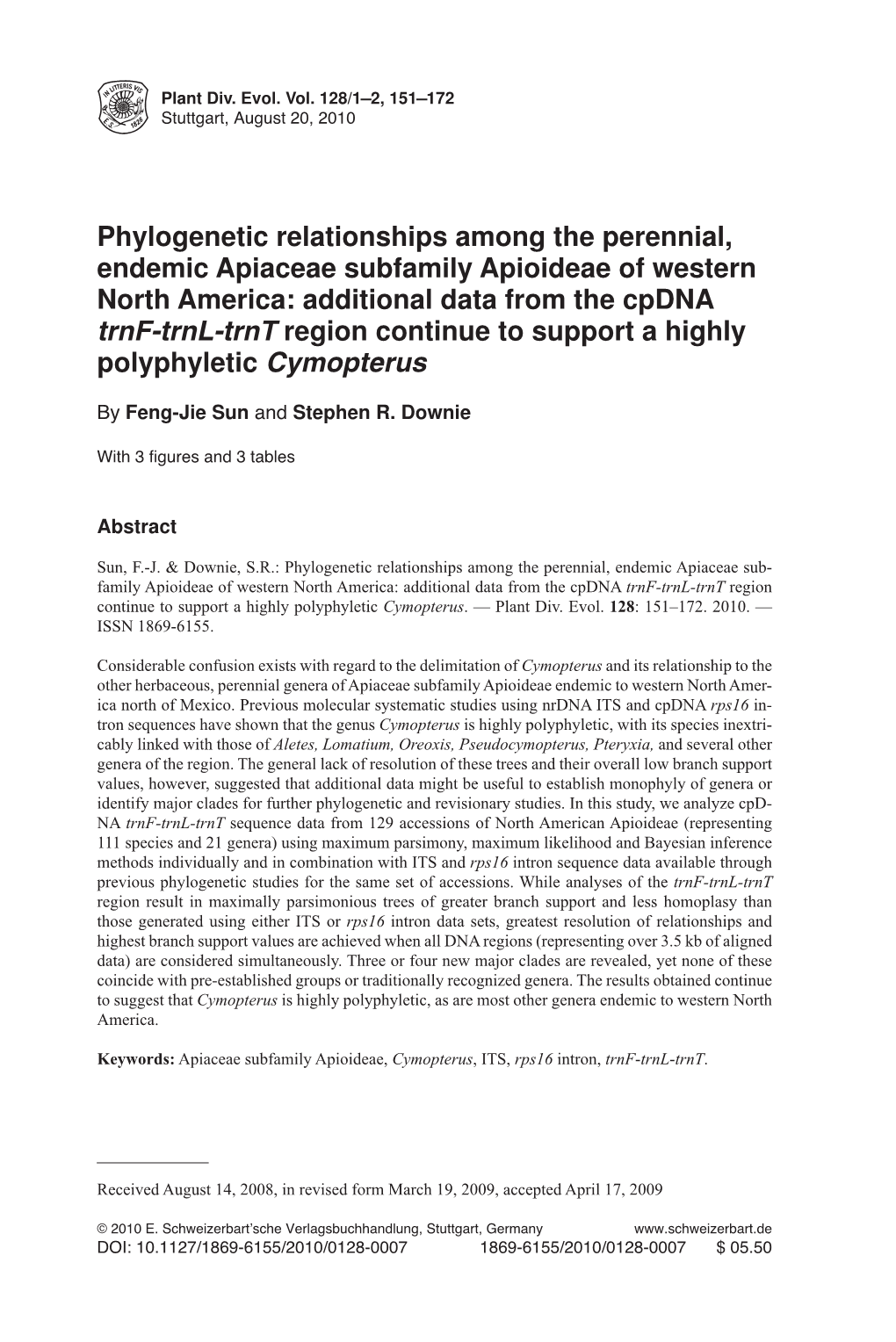 Phylogenetic Relationships Among the Perennial