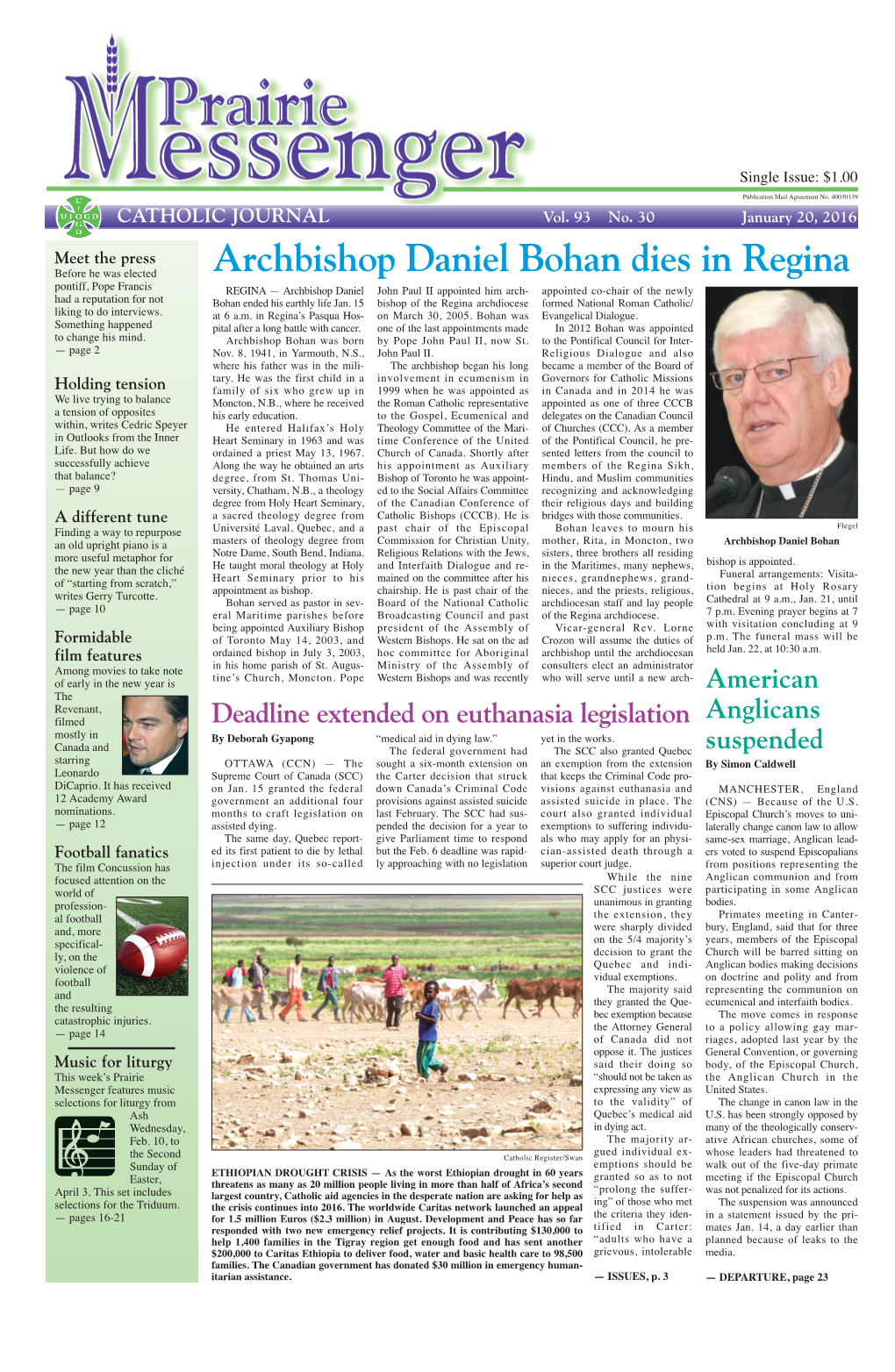 Archbishop Daniel Bohan Dies in Regina
