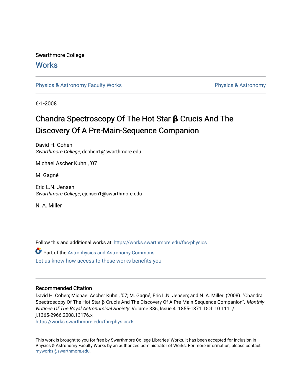 Chandra Spectroscopy of the Hot Star Î² Crucis and the Discovery Of