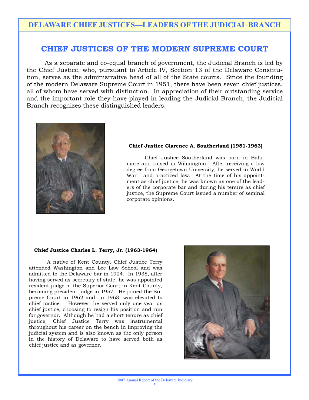 Chief Justices of the Modern Supreme Court